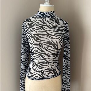 Zebra Print Long Sleeve Top
